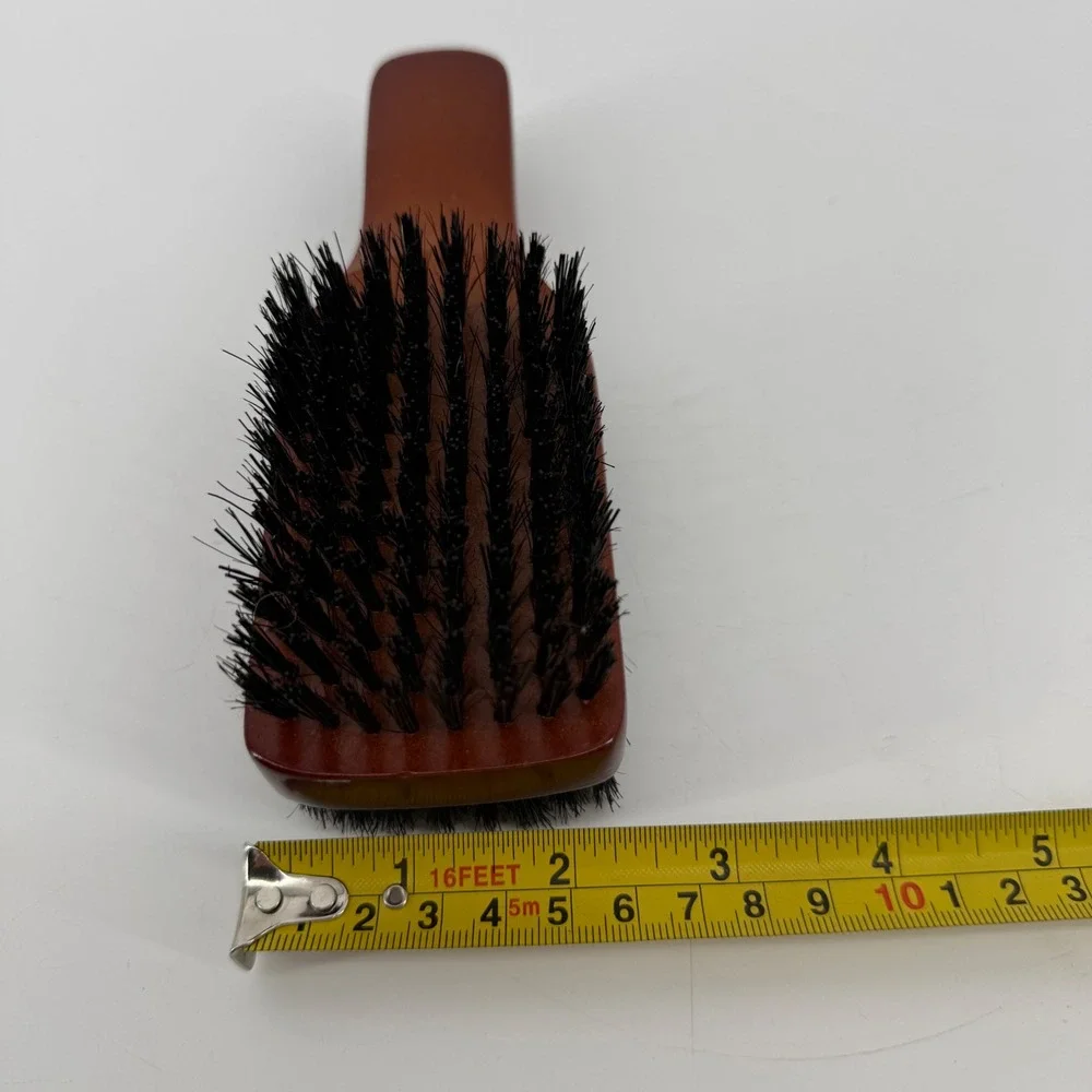 ACE Wood Handle Dual Sided Hair Brush Black Bristles Rectangular Grooming Tool